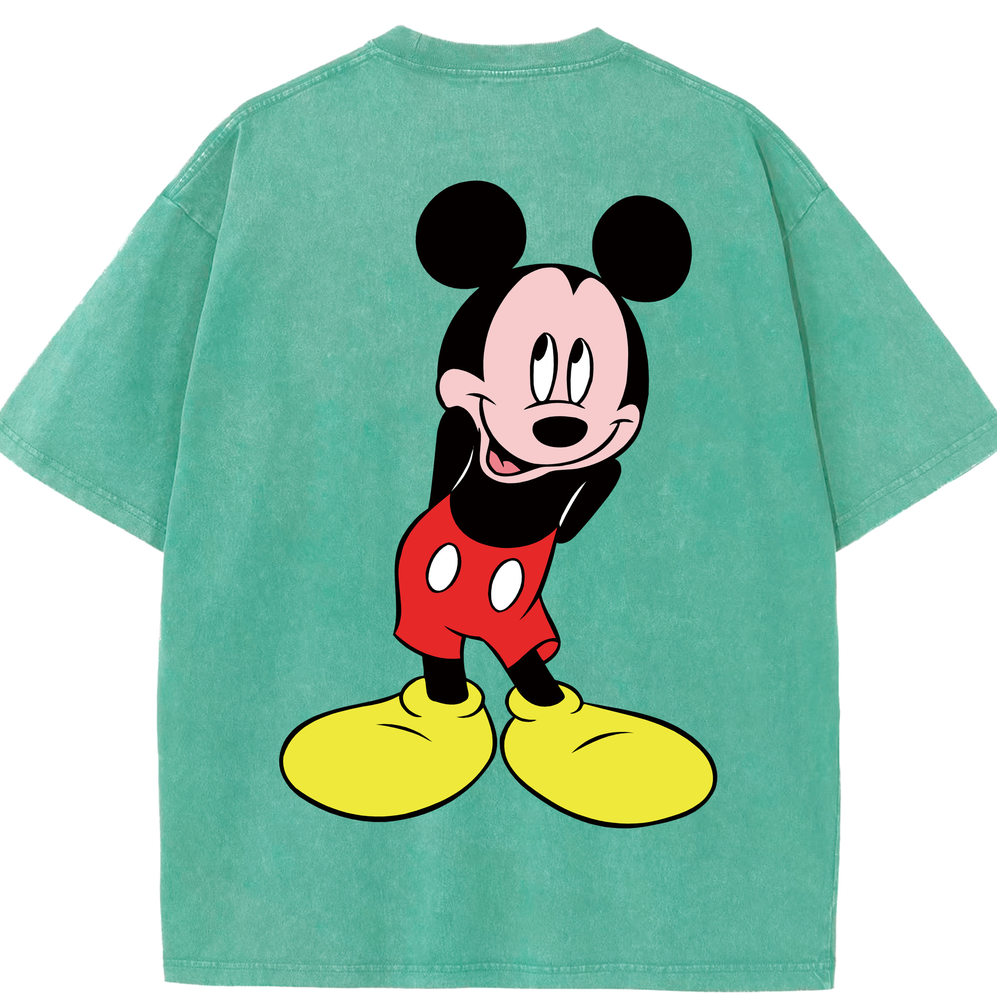 （画像用） ミッキーマウス Mickey Mouse 綿100% ヴィンテージ風 半袖Tシャツ（背面プリント）